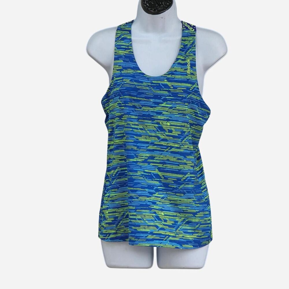 Reebok Women's Workout Ready Racerback Tank Top Blue Green Size Medium
